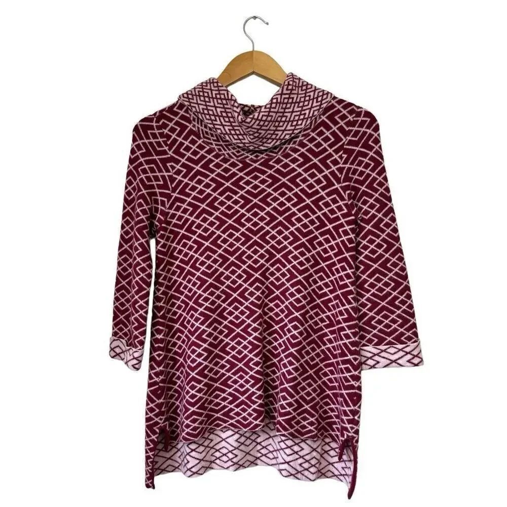 Anthropologie moth Galena cowl neck geometric alpaca blend sweater small